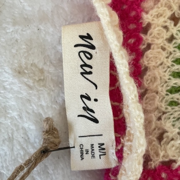 Very J Pink and Green Crochet Fringe Tank Top - Picture 5 of 5